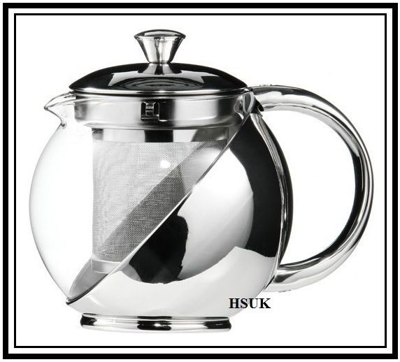 500ML STAINLESS STEEL AND GLASS TEAPOT W/INFUSER. PH0602373 \\\KD13742