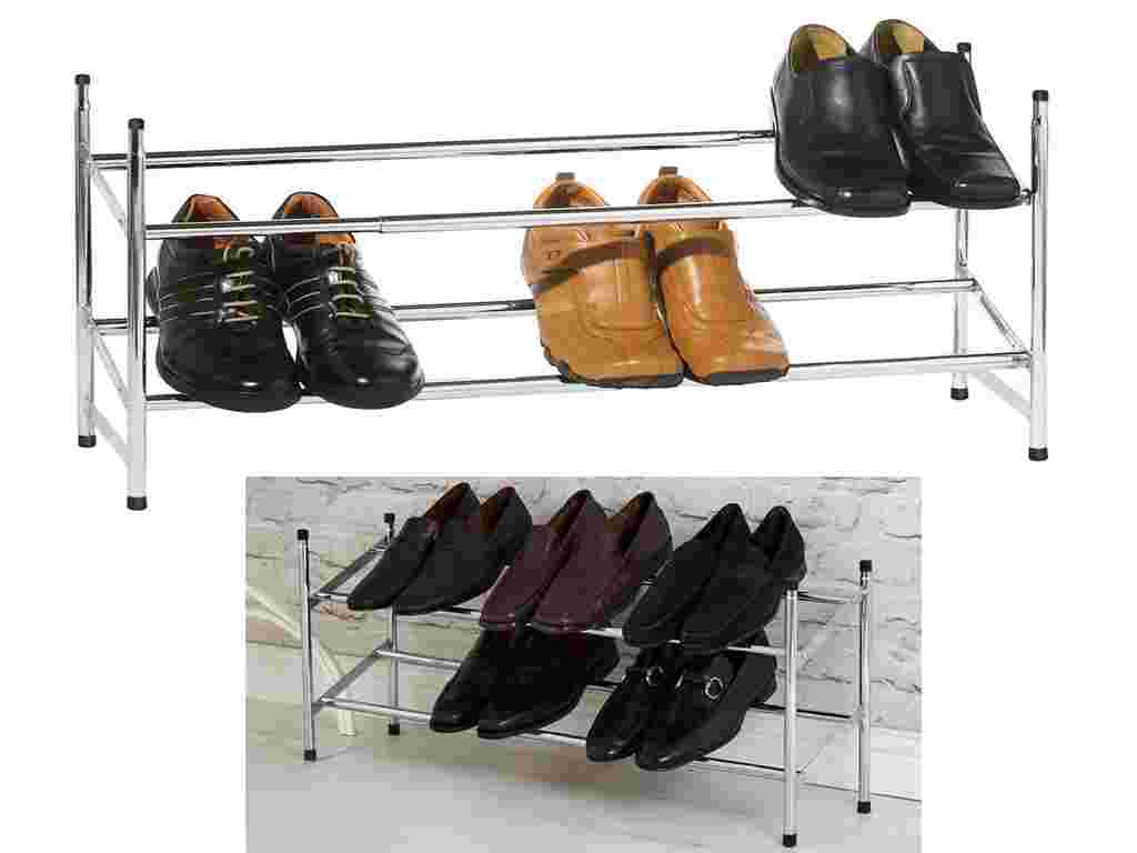 CHROME 2 TIER SHOE RACK 62 TO 115 X 23 X35CM. PH1900227 \\\KD13751