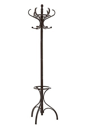 MAHOGANY FINISH WOODEN COAT STAND 184 CM \\\KD13757