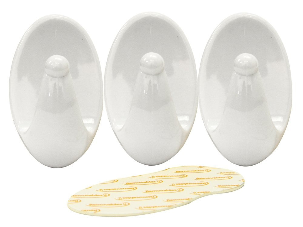 3 PCS REMOVABLE ADHESIVE PLASTIC HOOK 54 X 33 MM. RT61316 \\\KD13771