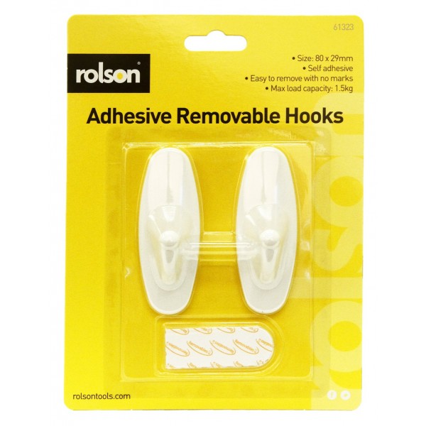 2 PCS REMOVABLE ADHESIVE HOOK 80 X 29 MM. RT61323 \\\KD13775