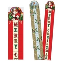 2 TRADTIONAL RED & GOLD CARD HOLDERS SANTA / ROBIN. 948014 \\\KD13782