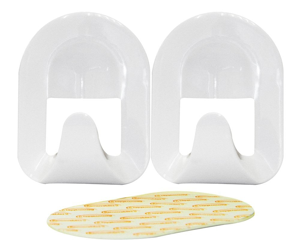 2 PCS REMOVEABLE ADHESIVE PLASTIC HOOKS 67 X 51 MM. RT61341 \\\KD13790