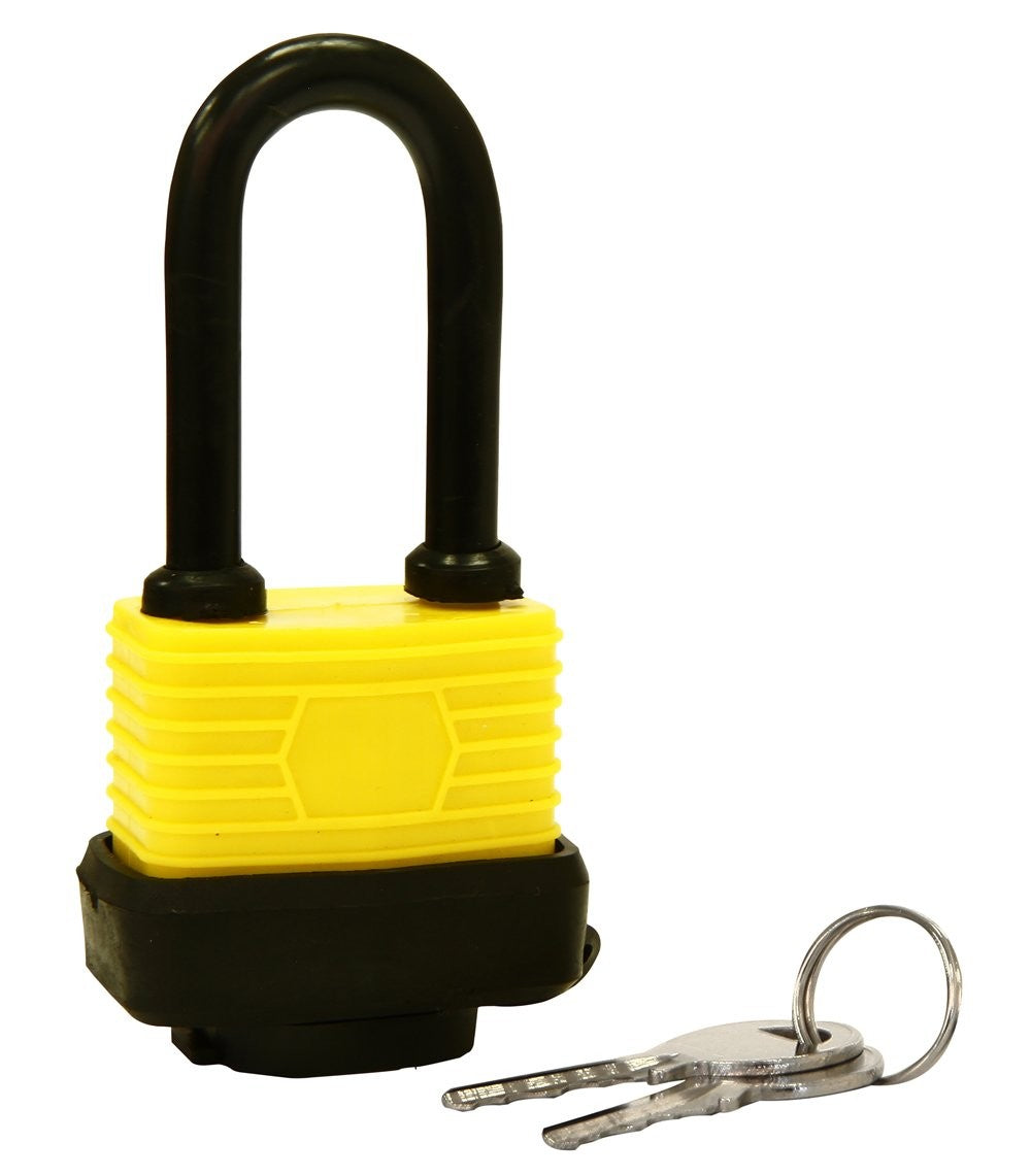 40 MM LONG SHACKLE WEATHERPROOF PADLOCK WITH 2 KEYS. RT66513 \\\KD13802