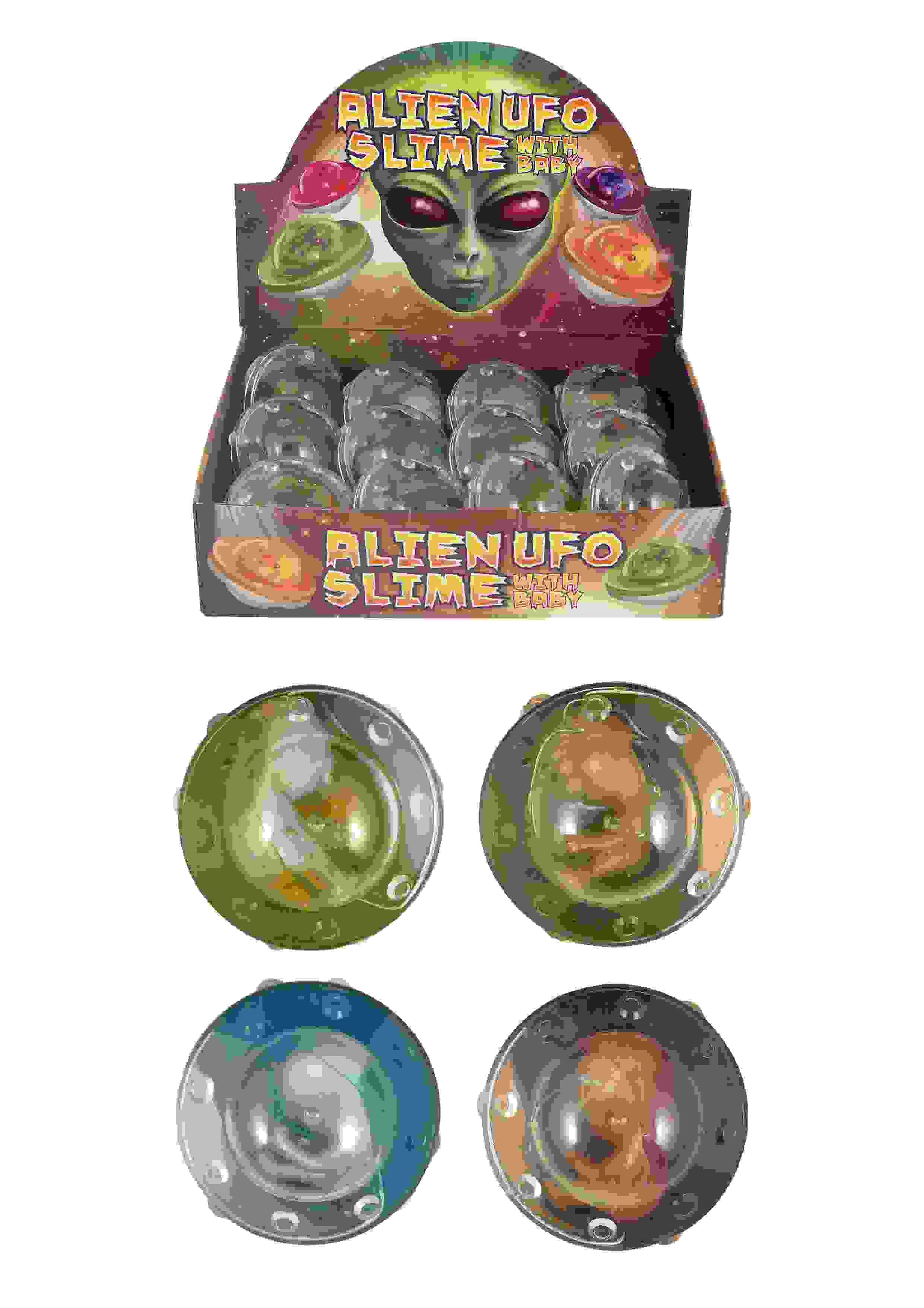 SLIME UFO 4.5 X 6.5 CM GOLD OR SILVER. N14151 \\\KD13829