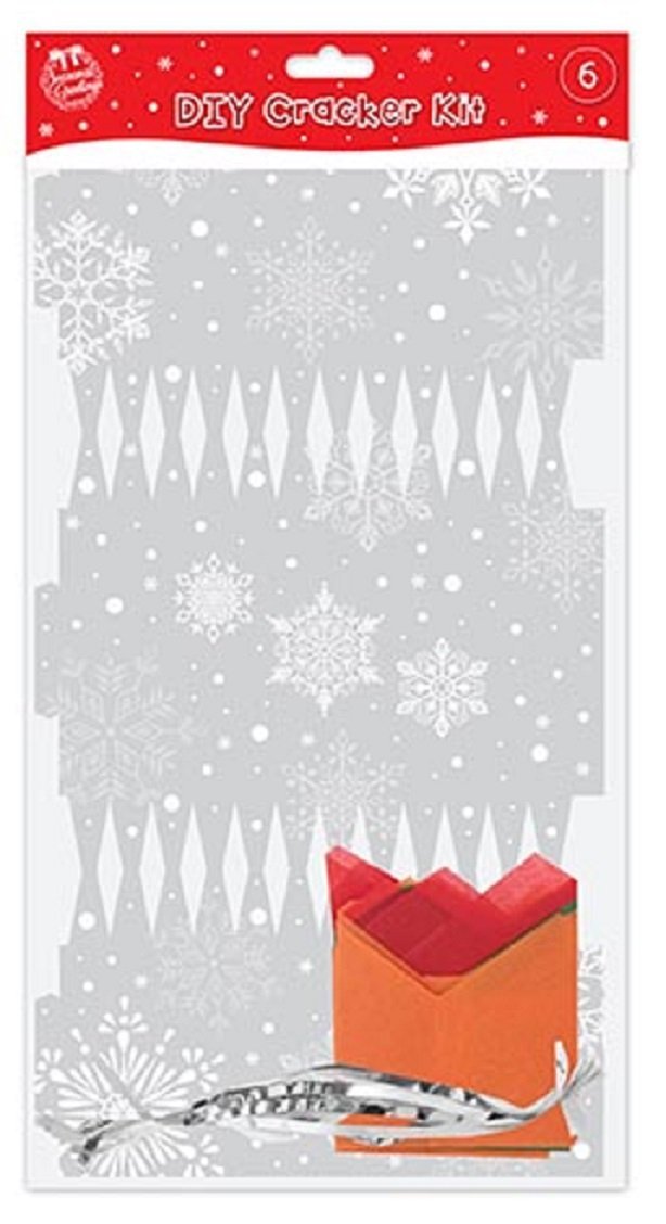 SILVER  DIY CHRISTMAS CRACKER KIT X 6. 9921SILVER \\\KD13830