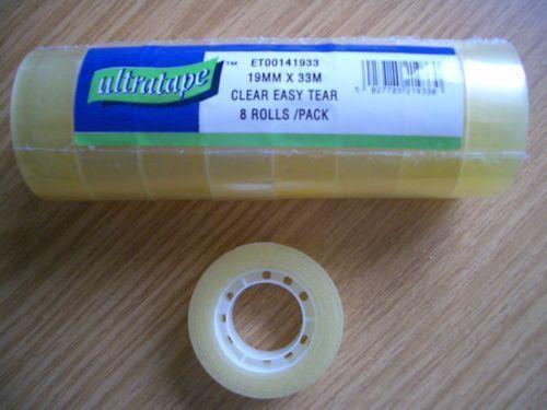 ULTRATAPE EASY CLEAR TAPE 19MM X 33M  8/PK. ET00141933 \\\KD13834