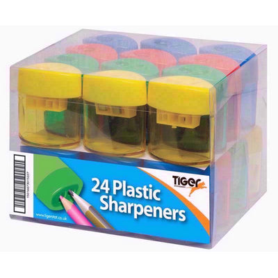 TIGER DRUM TWO HOLE SHARPENER ASSORTED COLOUR. T301522 \\\KD13842