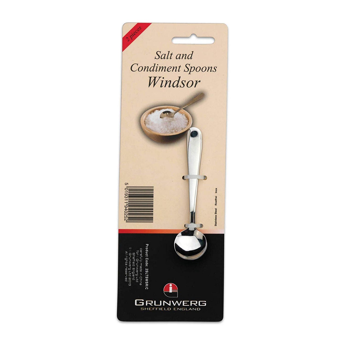 GRUNWERG WINDSOR SALT SPOONS SET OF 2. 2SLTSWDR/C 2SLTSWSR/C \\\KD13847