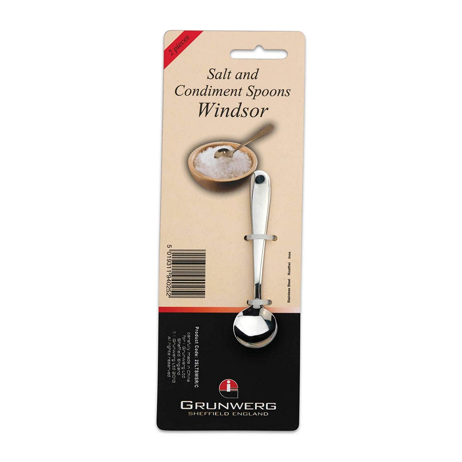 GRUNWERG WINDSOR SALT SPOONS SET OF 2. 2SLTSWDR/C 2SLTSWSR/C \\\KD13847