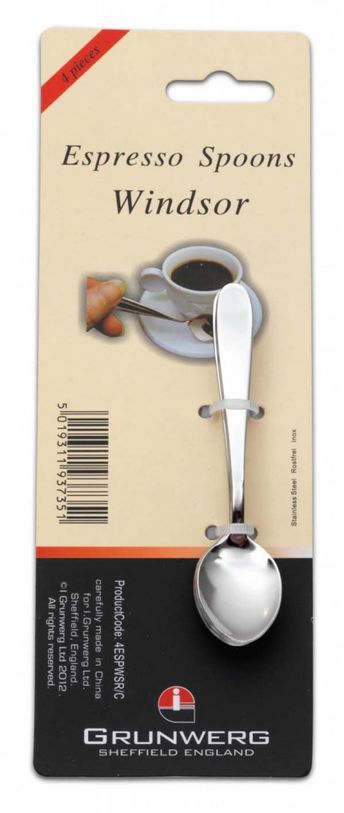 GRUNWERG WINDSOR ESPRESSO SPOONS SET OF 4. 4ESPWDR/C \\\KD13848