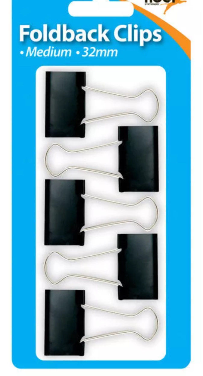 TIGER FOLDBACK CLIPS MEDIUM 32MM PACK OF 5. T302005 \\\KD13879