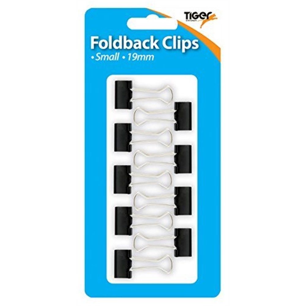 TIGER FOLDBACK CLIPS SMALL 19MM PACK OF 9. T302004 \\\KD13885