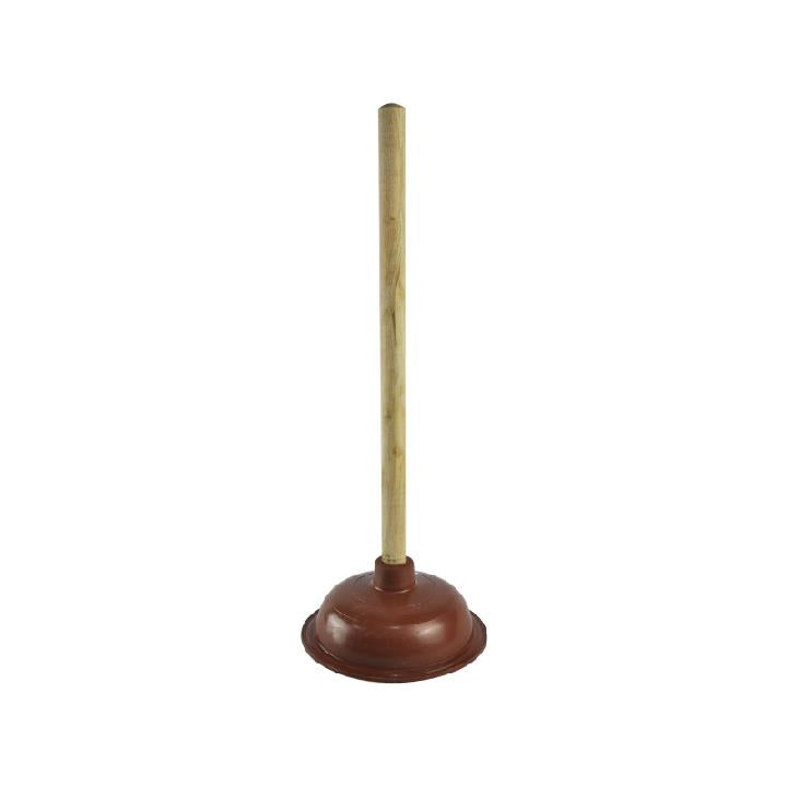 TOILET PLUNGER WITH WOODEN HANDLE APPX 17CM WIDE. AG029 \\\KD13921