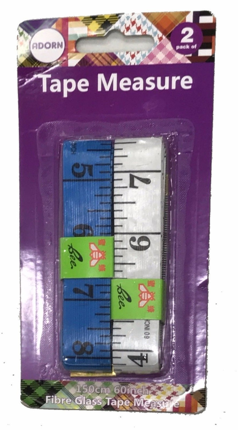 ASSORTED TAPE MEASURE 1.5M 2PK PER PACK. AR025 \\\KD13924