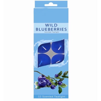 12PK WILD BLUEBERRIES TEALIGHT CANDLES. F651425 \\\KD13933