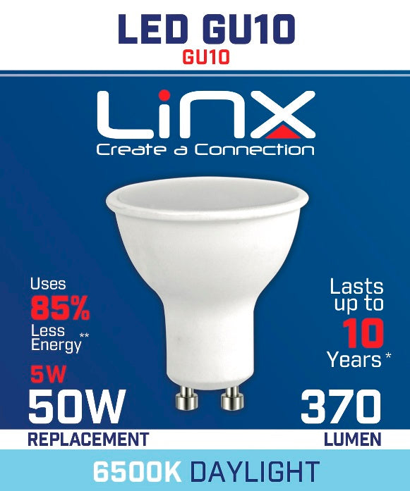 GU10 220-240V 5W 370LMS 6500K LED BULB. LX0004 \\\KD13970