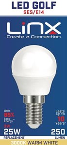 G45 GOLF OPAL E14 220-240V 3W 250LMS 3000K LED BULB. LX0006 \\\KD13972