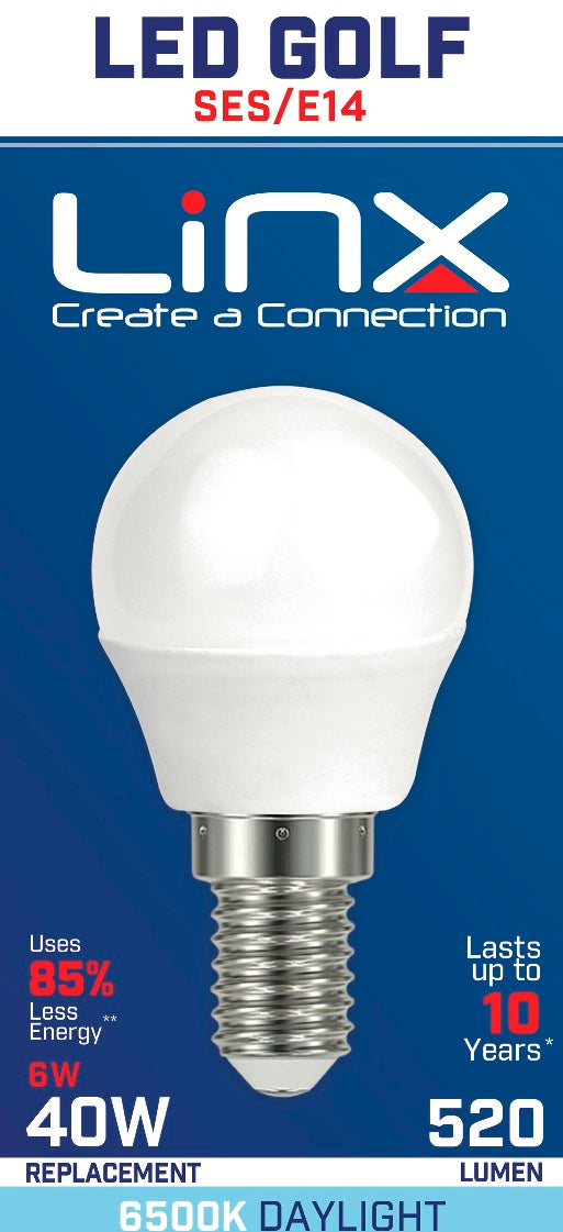 G45 GOLF OPAL E14 220-240V 6W 520LMS 6500K LED BULB. LX0010 \\\KD13974