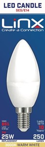 C37 CANDLE OPAL E14 220-240V 3W 250LMS 3000K LED BULB. LX0012 \\\KD13976