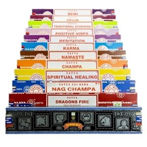 PACK OF 12 SATYA  (ONE FRAFRAGRANCE) ASSORTED INCENSE STICKS 15G. SMI12 \\\KD14028