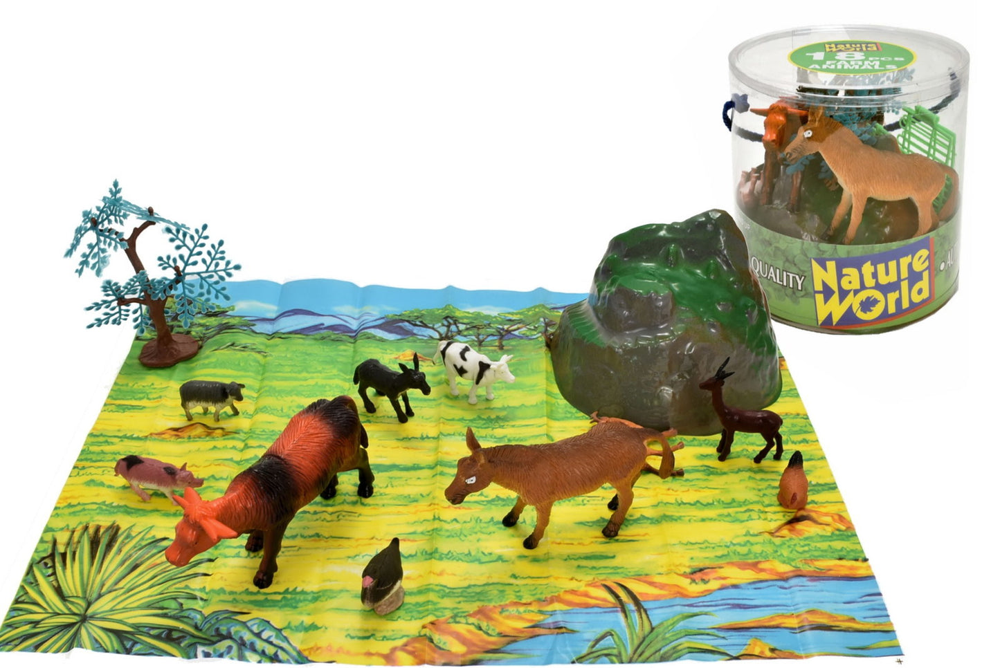 18 PCS FARM ANIMALS IN TUB ASSORTED. TY0663 \\\KD14088