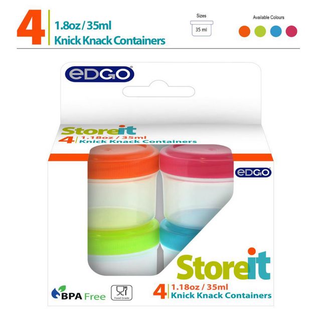 EDGO STOREIT KNICK KNACK CONTAINERS 4 X 35ML. F918726 \\\KD14112