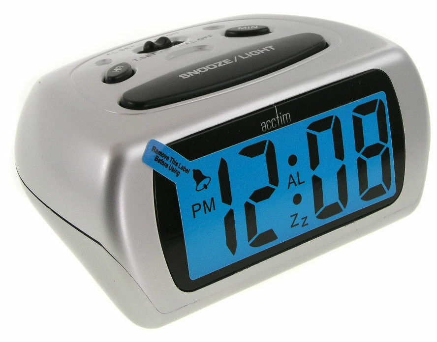 ACCTIM AURIC LCD ALRAM CLOCK IN SILVER. AC12340 \\\KD14120