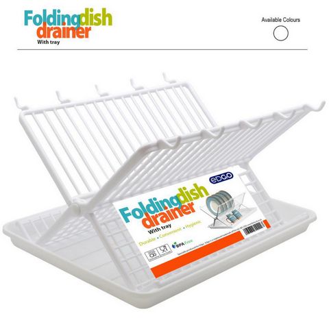 EDGO FOLDING DISH DRAINER WITH TRAY. F702424 \\\KD14129