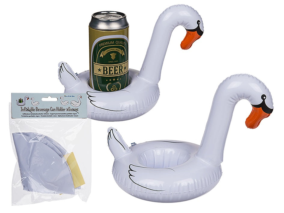 INFLATABLE FLOATING BEVERAGE  CAN HOLDER SWAN SHAPE 18CM. OB914157 \\\KD14150