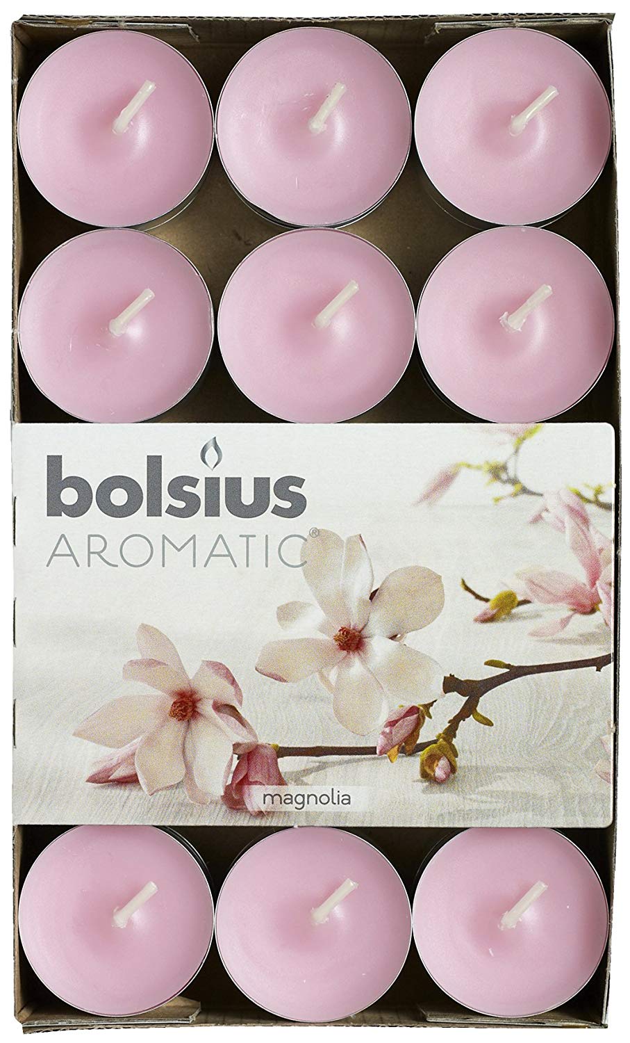BOLSIUS TEALIGHT AROMATIC MAGNOLIA FRAGRANCE CANDLE PK OF 30. 103626944404 \\\KD14175