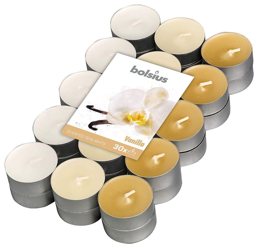 BOLSIUS SCENTED TEALIGHT CANDLES 4HRS 30/PK - VANILA. CN5414 \\\KD14177