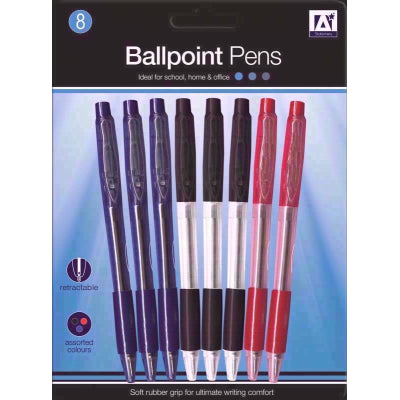 ANKER STATIONER BALLPOINT PENS WITH GRIP 8/PK. AALM \\\KD14222