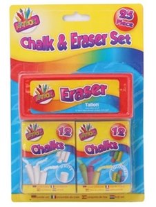 25 PCS FUN CHALK & ERASER SET. TA5352 \\\KD14234
