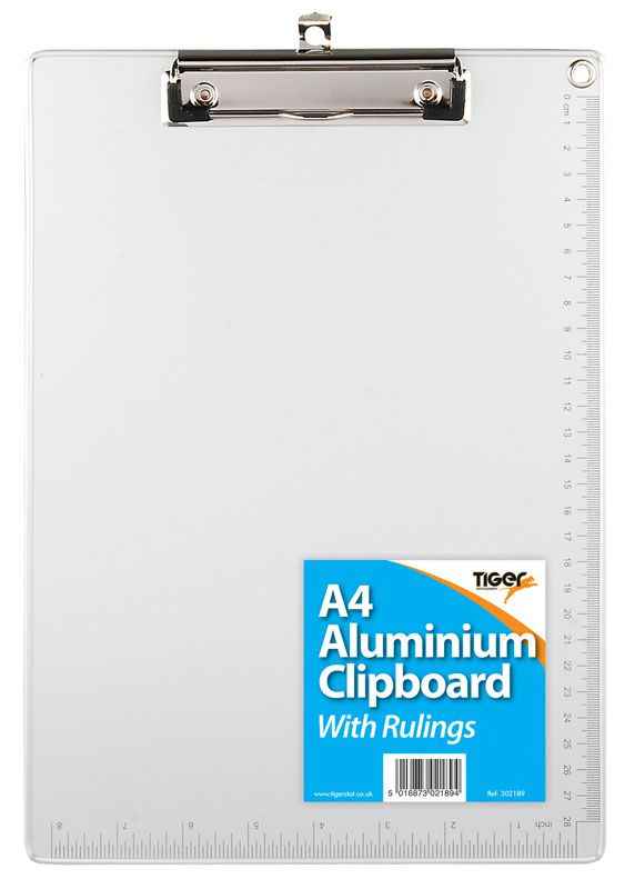ALUMINIUM CLIPBOARD RULED. T302189 \\\KD14241