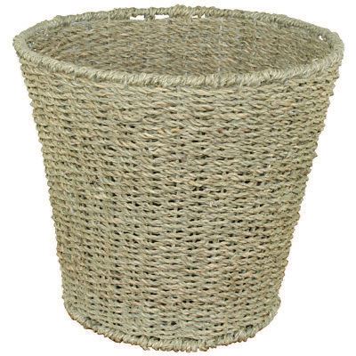 JVL NATURAL ROUND SEAGRASS WASTE PAPER BASKET BIN 28 X 25 CM. 15-904 \\\KD14287