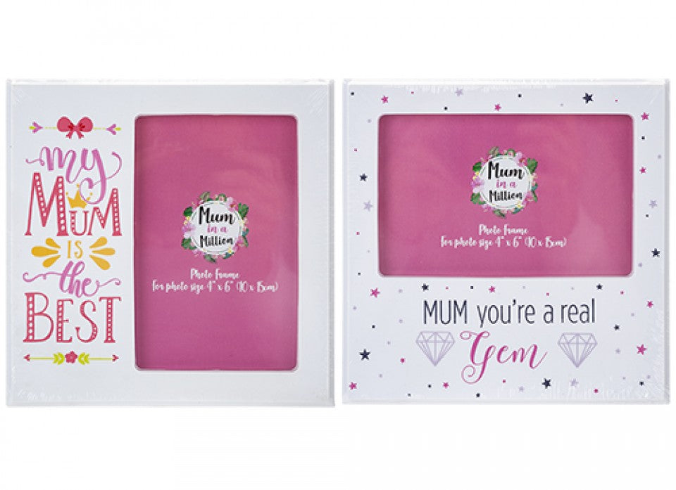 ASSORTED COLOUR MUM COLOUR PRINTED PHOTO FRAME 4" X 6". PI734042 \\\KD14320