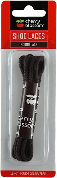 CHERRY BLOSSOM ROUND BROWN SHOE LACE 60CM. CB211037 / CBLAC34 \\\KD14434