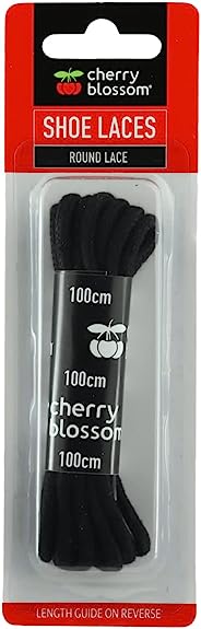 CHERRY BLOSSOM BLACK ROUND SHOE LACE 100CM. CB211040 \\\KD14435