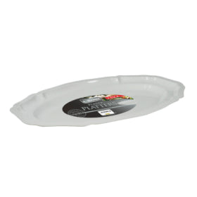 WHITE DISPOSABLE PLASTIC SERVING PLATTERS 2 PACK OF 17 INCH (43CM). KC17PLP \\\KD14478
