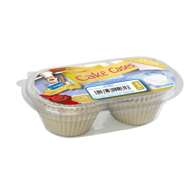 NON STICK PAPER CASES WITH FLUTED EDGE 200 PACK CAKE CASES 25X65MM. KC100CC \\\KD14483