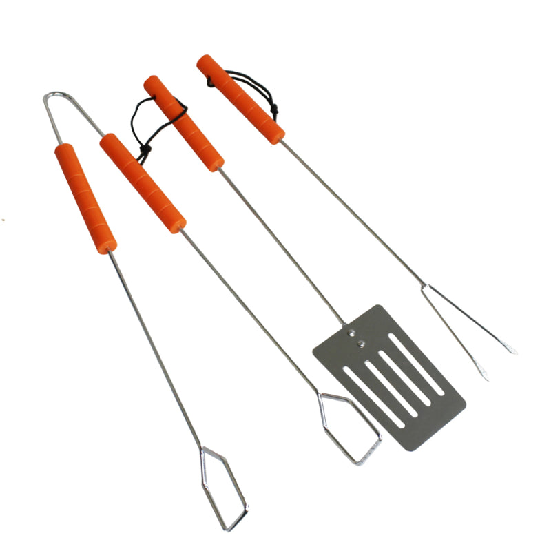 WOODEN HANDLED BBQ TOOL SET OF 3 (18INCH). BBQSET3 \\\KD14488