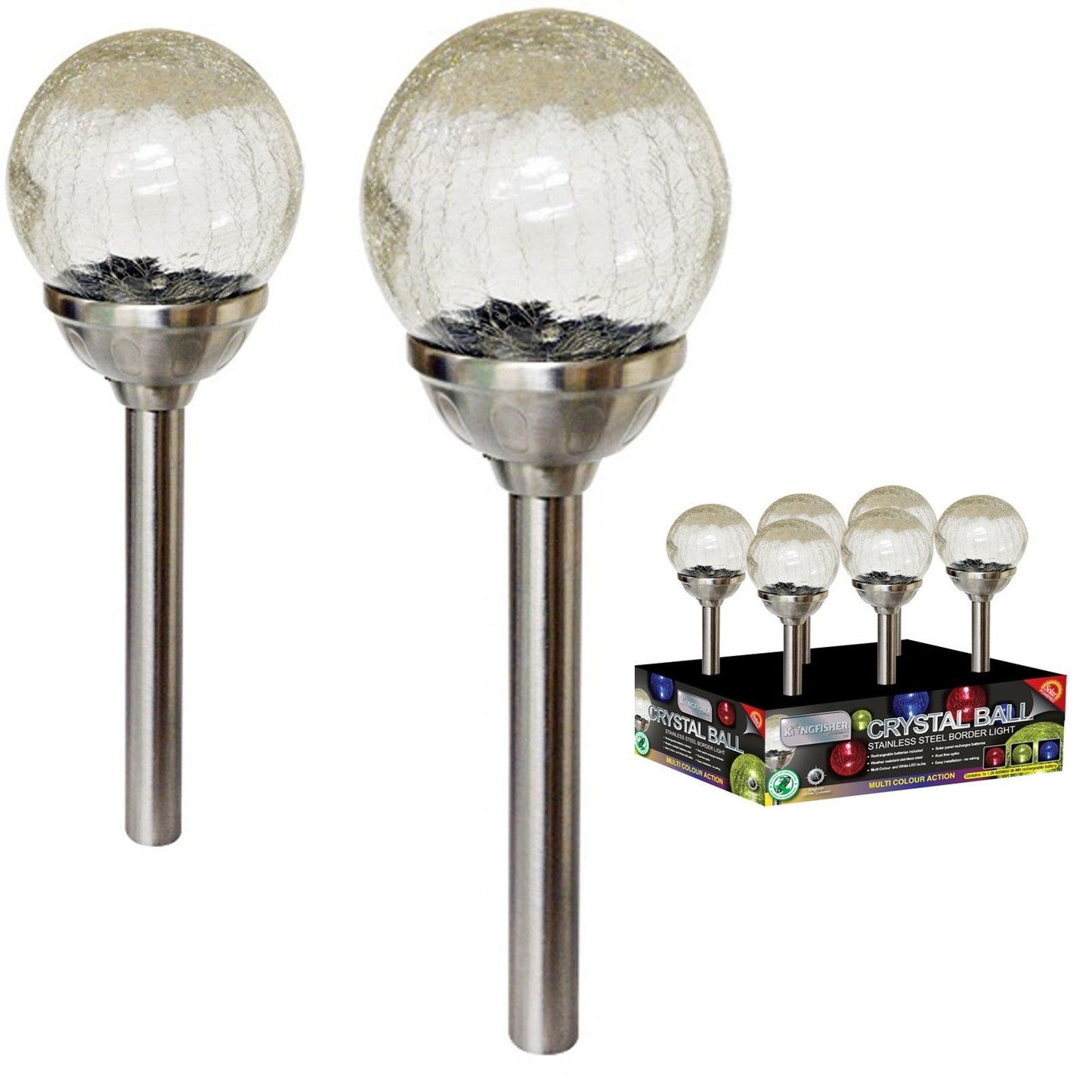 SMALL SOLAR POWERED CRACKLE GLASS BALL LIGHT. SLBALL2 \\\KD14562