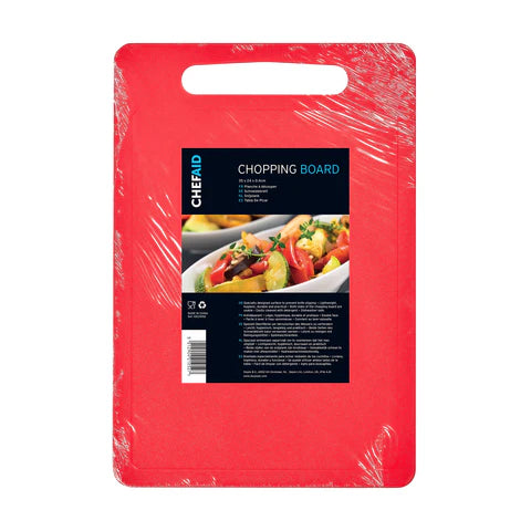 CHEF AID POLY CHOPPING BOARD RED 35 X 25 X.04CM. 10E21052 \\\KD14567
