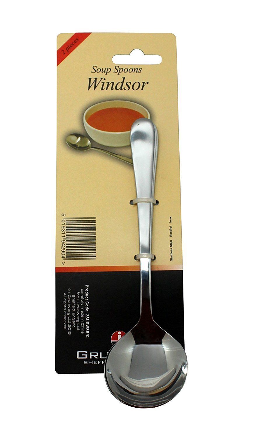WINDSOR SOUP SPOON SET OF 2. 2SUSWDR/C 2SUSWSRC \\\KD14618
