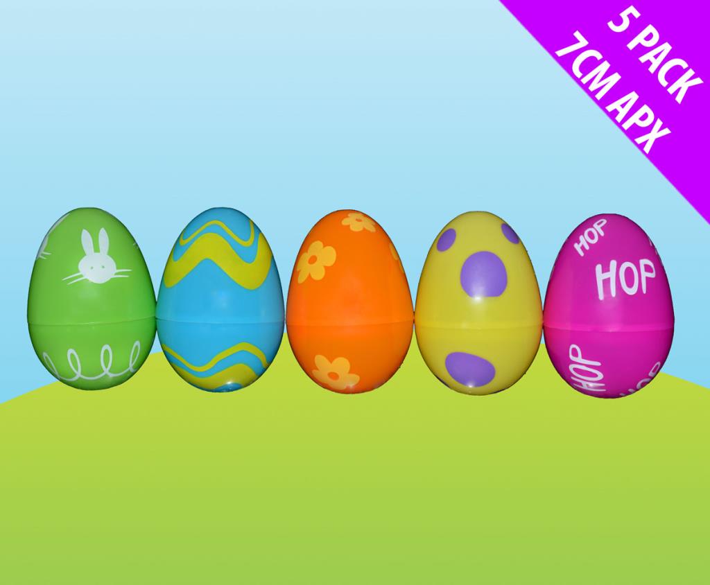FUN MACHINE PRINTED EGGS 7CM 5/PK. DP06582 \\\KD14659