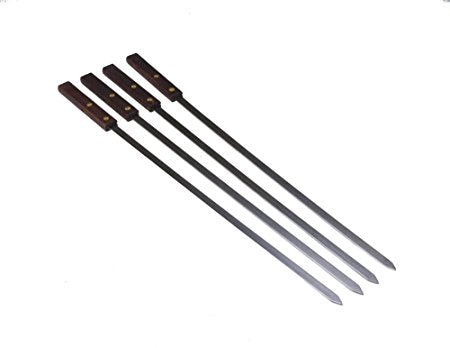 4PC BBQ SKEWER W BLACK WOOD HANDLE. 14139C \\\KD14693