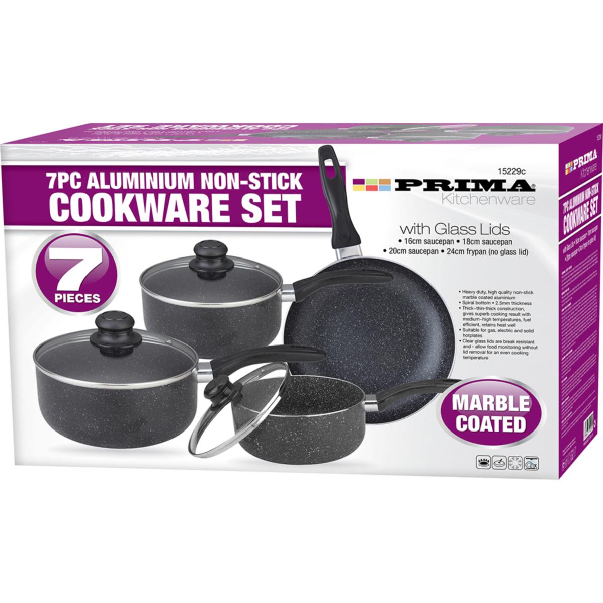 7PC ALUMINIUM NON STICK COOKWARE SET. 15229C \\\KD14699