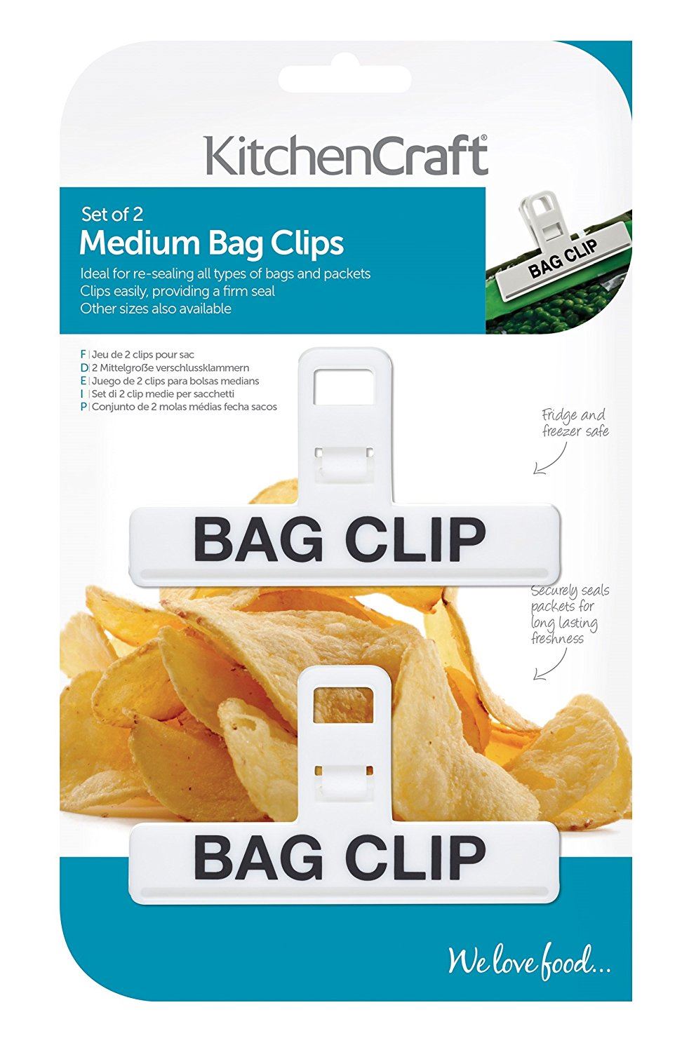 BAG CLIP 2PC PLASTIC MEDIUM. KCBAGMED \\\KD14723