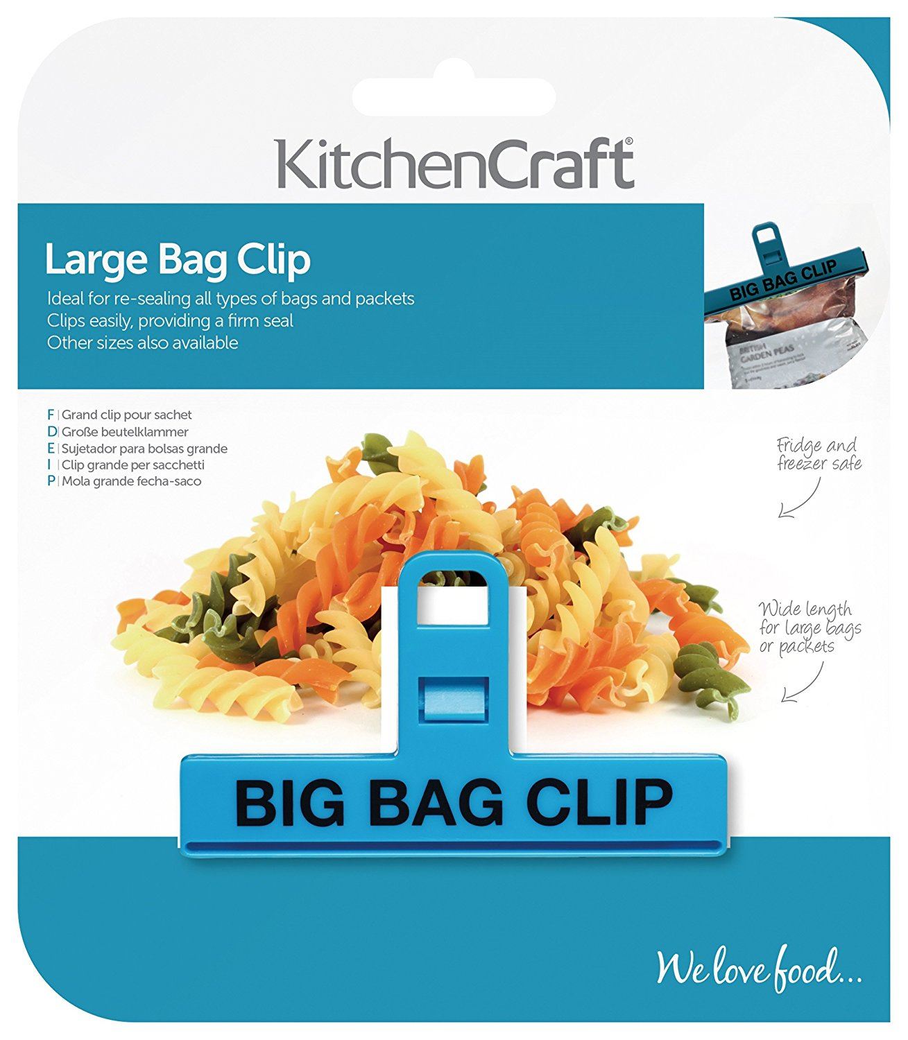KITCHENCRAFT LARGE BINDER STYLE PLASTIC FOOD BAG CLIP 15CM. KCBAGLRG \\\KD14724